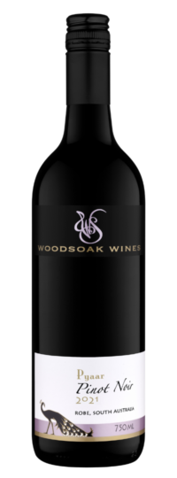 Bottle of Woodsoak Wine Pinot Noir red wine 2021 vintage