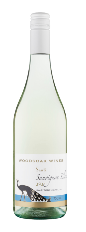 Bottle of Woodsoak Wines Santi Sauvignon Blanc white wine 2021 vintage