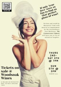 Flyer advertising tickets for sale for Whining and Dining cabaret show